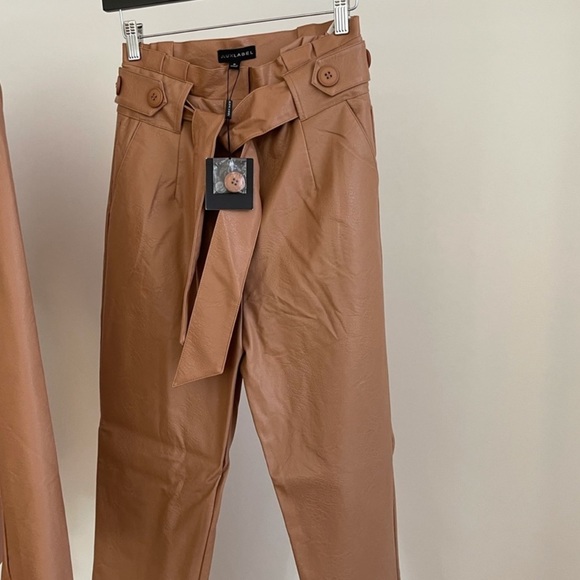Jluxlabel Faux Leather Tan Nude Pants - Picture 7 of 10